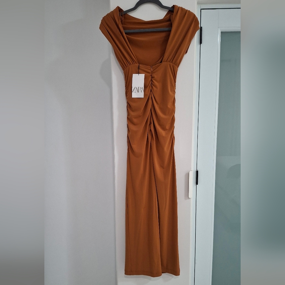 ZARA DRAPED CUT OUT DRESS - Picture 13 of 15